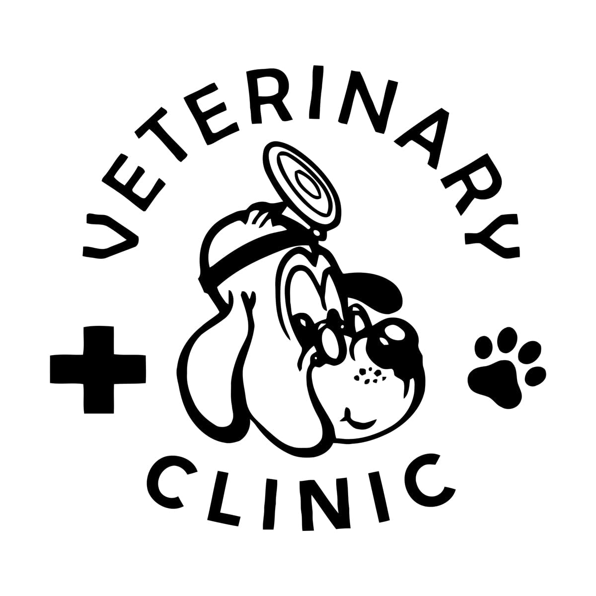 Pet Clinic Veterinary Clinic Perfect Pet Hospital Fine Carving Stickers 54x57.8cm Self Adhesive Large Black — image 1