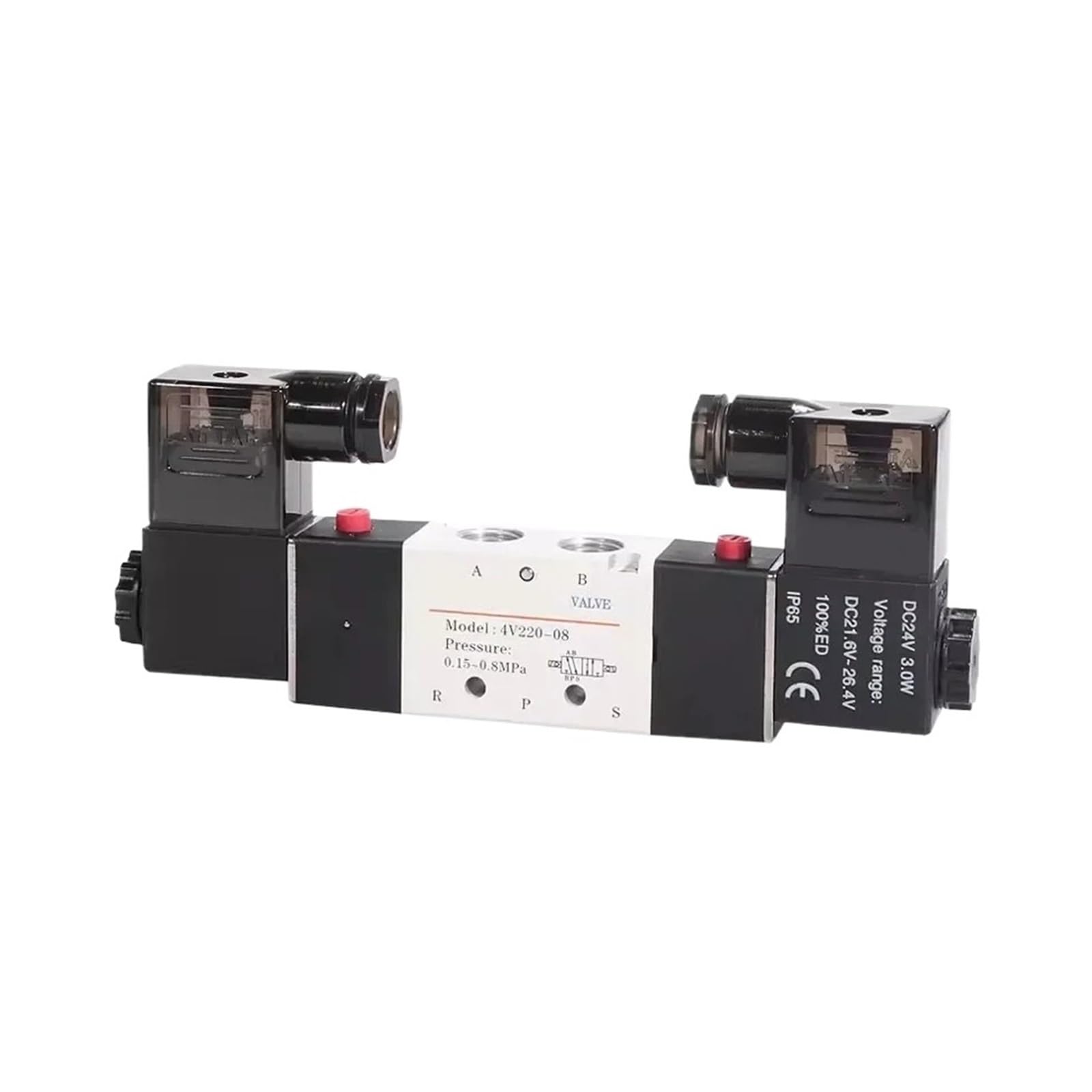 QRUYHBAJU 4V120-06 4V220-08 4V320-10 4v420-15 Solenoid Valve Air Valve Two Position Five Way Reversing Valve 12V 24V 110V 220V(4v120-06)