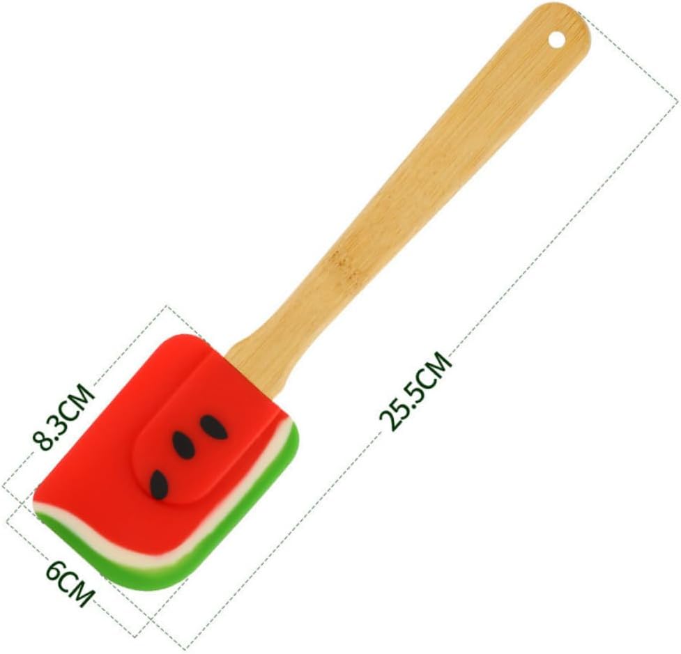 2pcs Silicone Cake Spatula with Bamboo Handle for Spreading Cream image 2