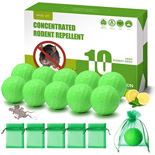 MAGIC CAT® Mouse Repellent Peppermint Oil to Repel Mice and Rats 10 Pack Rodent Repellent for House...