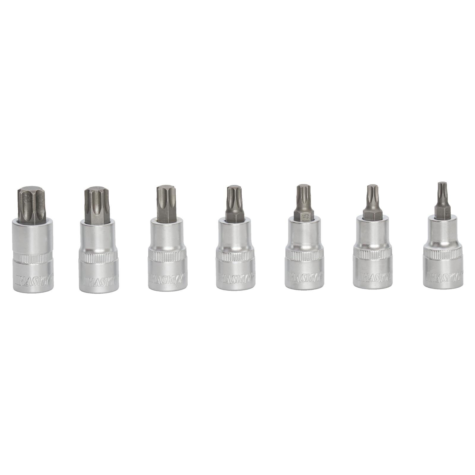 HASKYY Professional 16 pièces Jeu de douilles Torx d'embouts I Jeu d'écrous I T30-T70 55mm de long I E10-E20 39mm de long