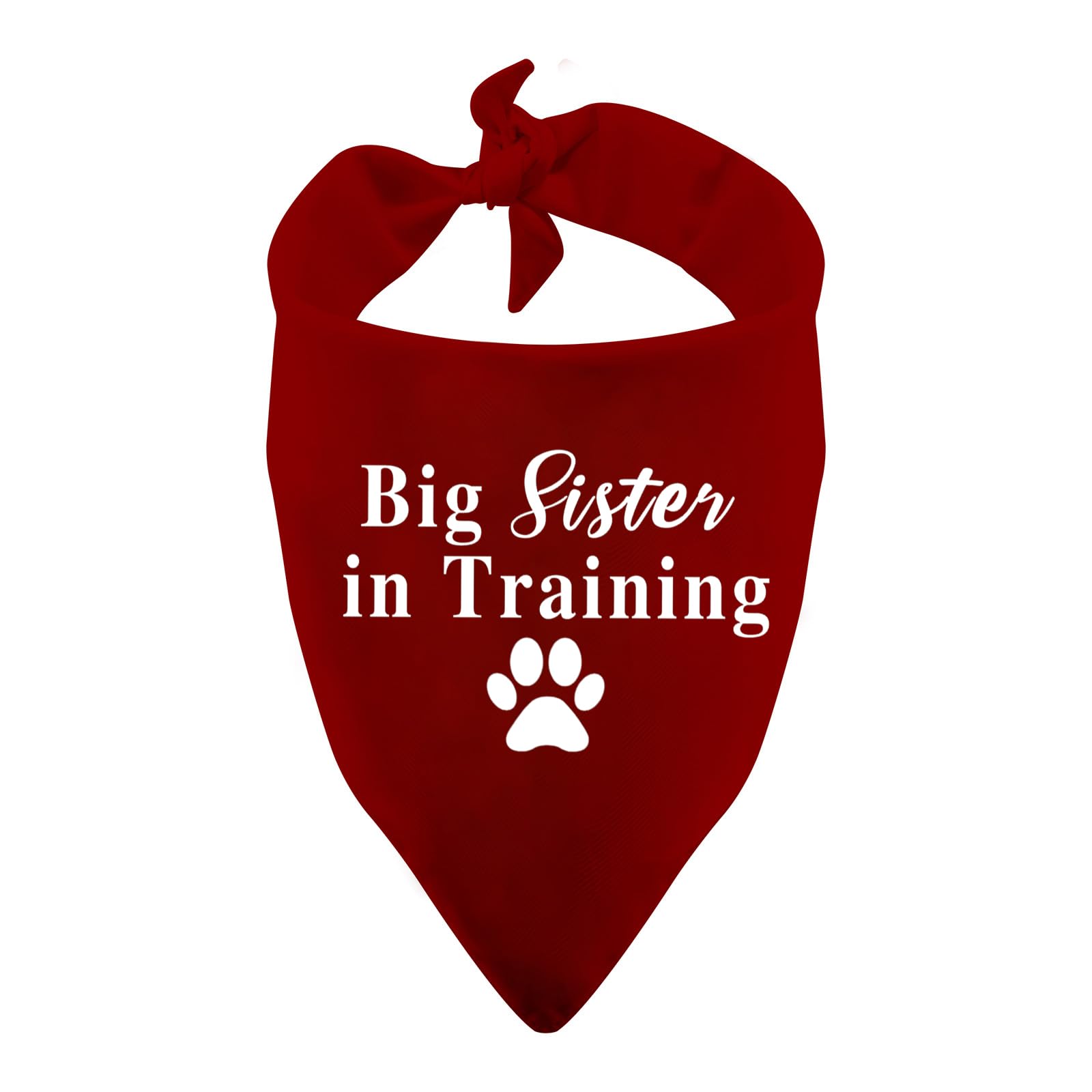 1 Piece Big Sister/Brother in Training Dog Bandana Dog Pregnancy Announcement Gender Reveal Gift (Big Sister Red)