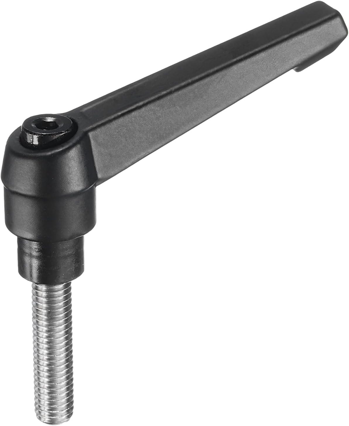 uxcell Adjustable Clamping Lever Handle M8 x 30mm Metric 304 Stainless Steel Male Threaded Stud Hand Knobs Push Button Ratchet Rotating Screw Handles Bolts with Locking Lever Black