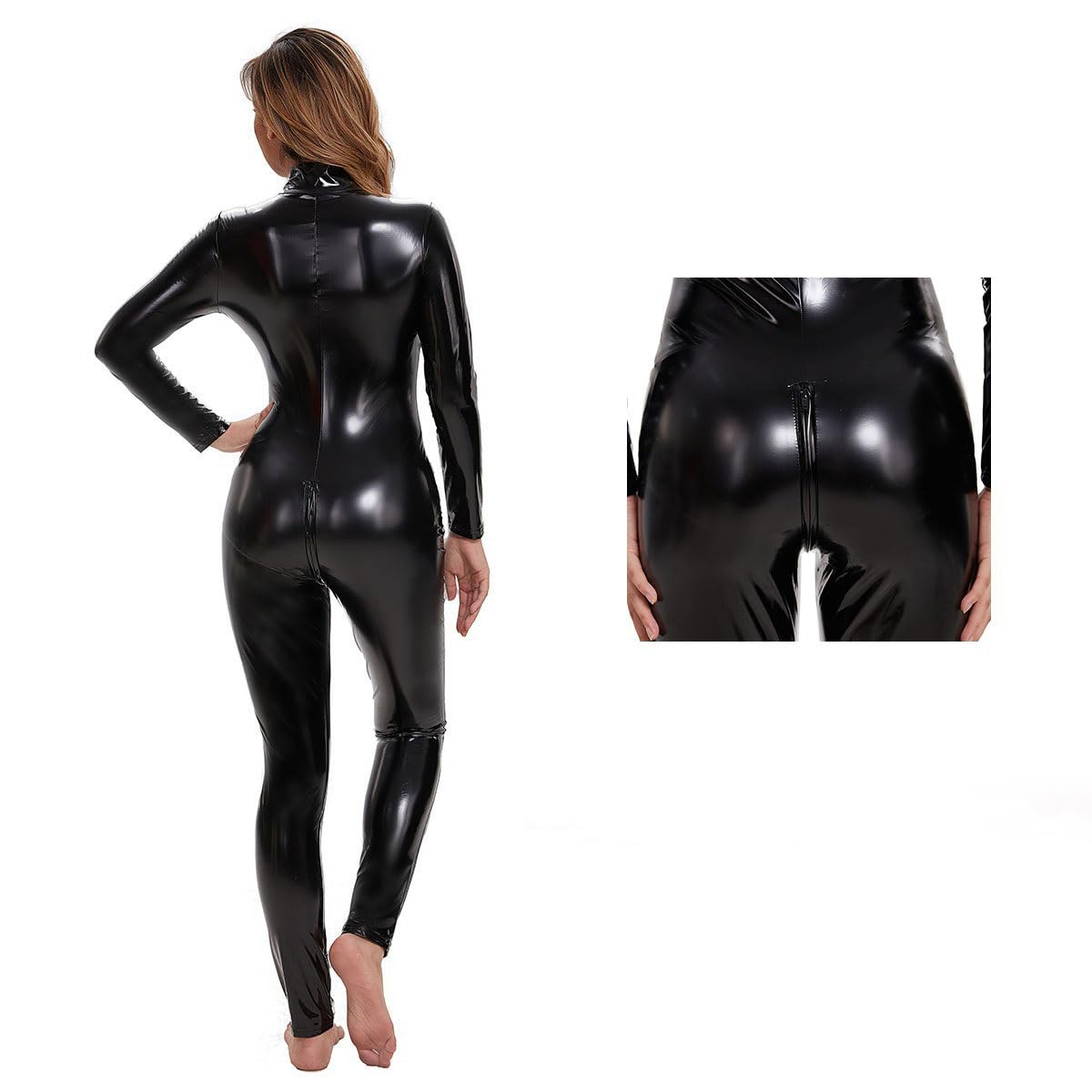 Lencería Sexy Manga Larga Double Zip Arrotch Apertura De La Apertura