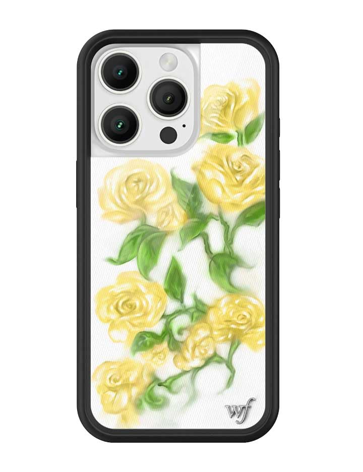 Image of Wildflower Cases - iPhone 16 Pro Compatible - Yellow Roses | Impact-Certified 6.5 ft Drop Protection Case, Raised Protective Bumper, Cute Aesthetic Design, Women-Owned Small Business