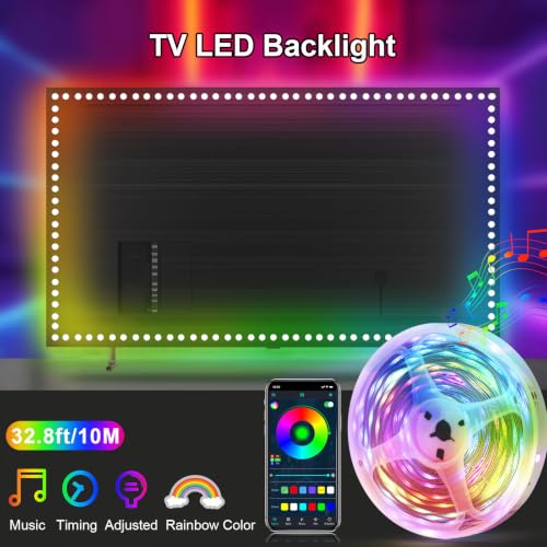 Tira de LED RGB IC 10 metros con control remoto y app miniatura 3