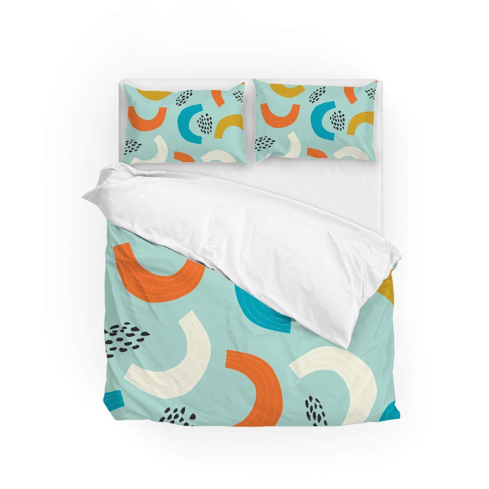 Parure de lit double ultra doux CHEHONG housse couette polyester arc-en-ciel