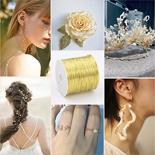 [328 Feet] 26 Gauge Craft Wire Jewelry Wire 100M/0.4Mm Gold Plated Thin Brass Wire Soft Metal Wire Bulk For Jewelry Making #TOP4