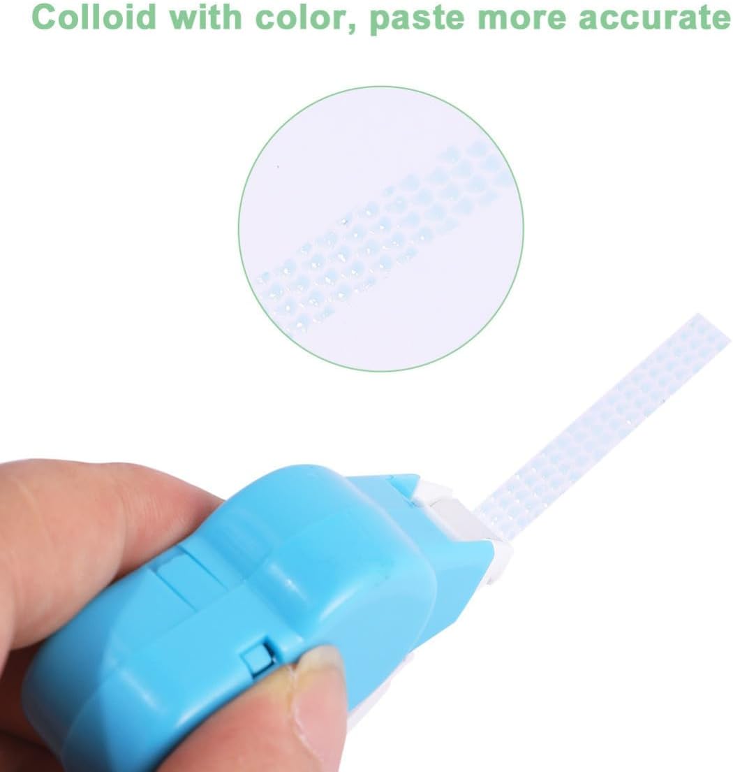 Ciieeo 6 Pieces Double Sided Adhesive Tape Dispenser Roller for DIY and Art Craft Projects, Convenient and Quick Tape Applicator with Blue Abs, Pc, Pom Material, Mini Portable Size
