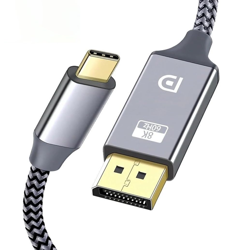 ETZIN USB C to Displayport 1.4 Cable Support 8K@60Hz, 4K@144Hz, 2K@240Hz, G-SYNC, VRR, HDR, 32.4Gbps Type C to DP Cord Compatible Thunderbolt 4/3 & USB4 for iPhone 15, iPad, MacBook Pro 3.3FT (B0CKSRRDXL) Amazon Price History, Amazon Price Tracker