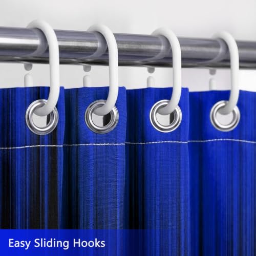 Image of AAtter Royal Blue and Black Shower Curtain, Ombre, 72x72 Inch, 12 Hooks