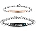 LOLIAS 2 Pcs Stainless Steel Couples Bracelets for Men Women His & Hers Bracelet Chain,K