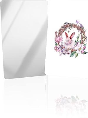 Watercolor Rabbit Wreath Compact Mirror Bulk Mini Card Mirror, Easter Spring Small Compact Mirror for Purse, Rectangular Handheld Pocket Makeup Mirror