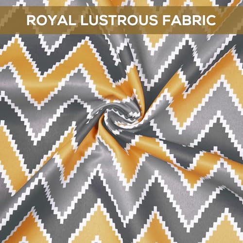 Image of Door Curtains 9 Feet Pack of 1, Chevron, Yellow & Grey