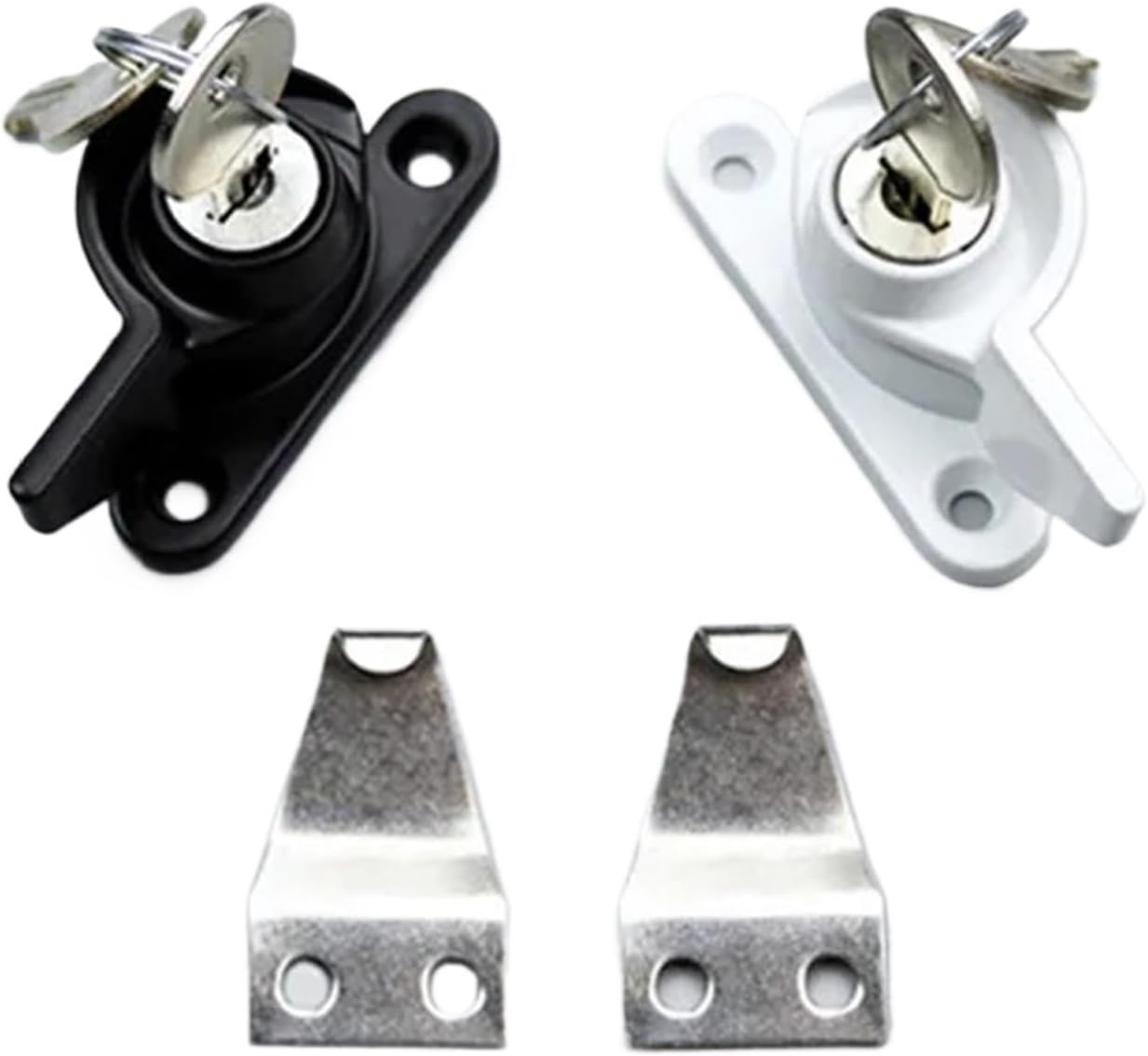 Right Open Black Zinc Alloy Doors and Windows Lock Jammer Windows Hasp Lock with Key 1Pcs