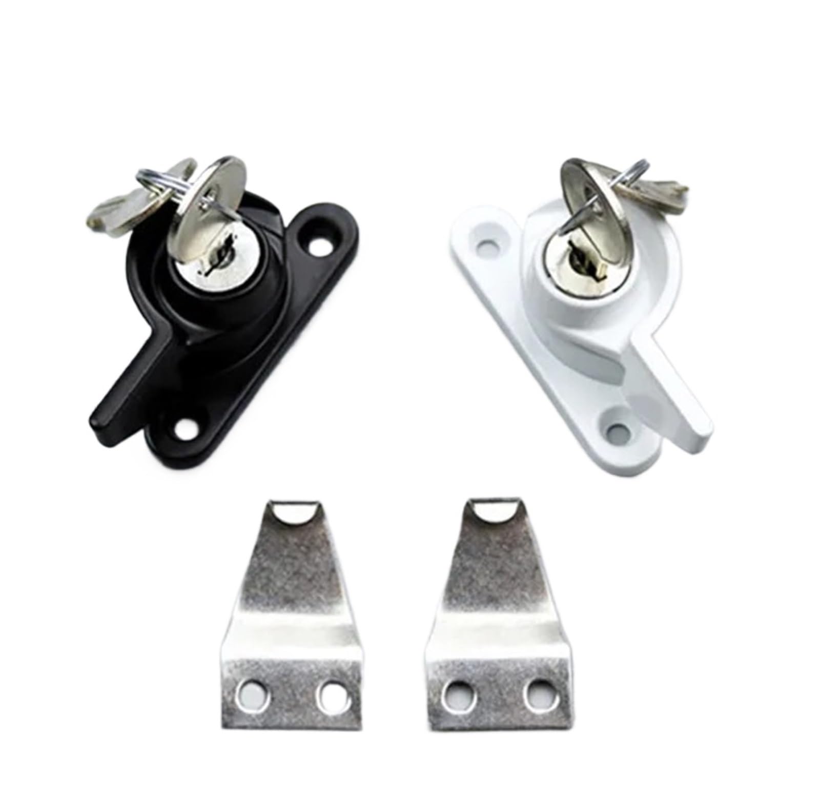 Loquet en alliage de zinc noir mat pour porte droite avec barillet