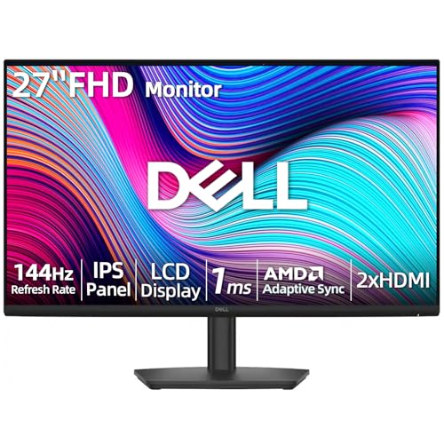 Image of Dell 27 inch FHD Monitor, 144Hz IPS Panel LCD Display,1ms Response Time, AMD FreeSync, Eye Comfort Technology, HDMI x 2, Tilt & Height Adjustable Stand, for Gaming, Home Office and Streaming