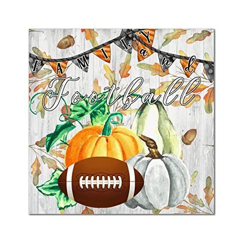 Panneau mural en bois famille football, cadeau idéal avec citrouille d'automne et tournesol