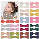 30Pcs Baby Girls Hair Clips Cotton Linen Fabric 3 inch Small Bow knot Alligator Hair Barrettes Non-s