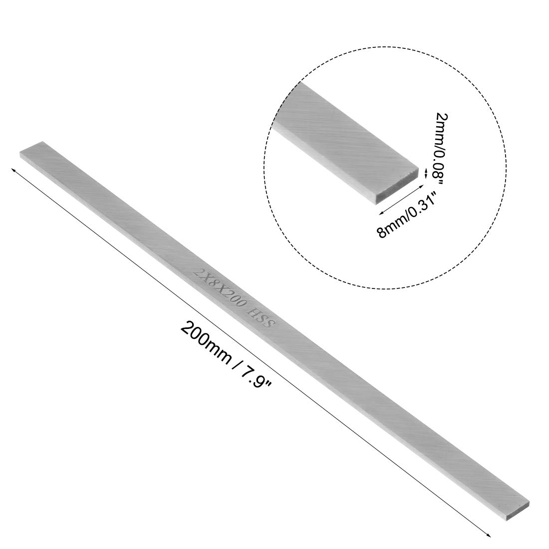 Fraise En Bout HSS 2mm X 6mm - 2 Flûtes, Longueur 60mm - Sourcing Map