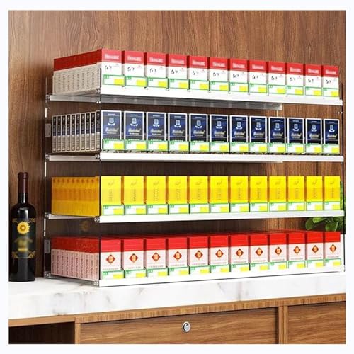Présentoir à cigarettes étagères rectangulaires transparentes à poussoir - 3