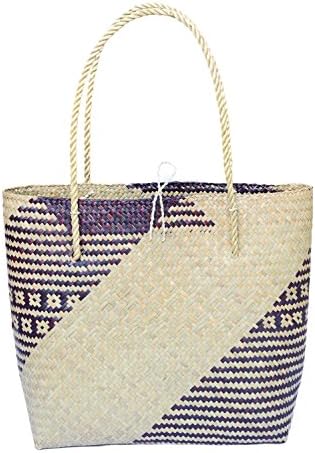 ThaiTaam Craft Hand Bag for Women Product Hand Made (5Wx13Lx13H) Light Brown/Dark Purple