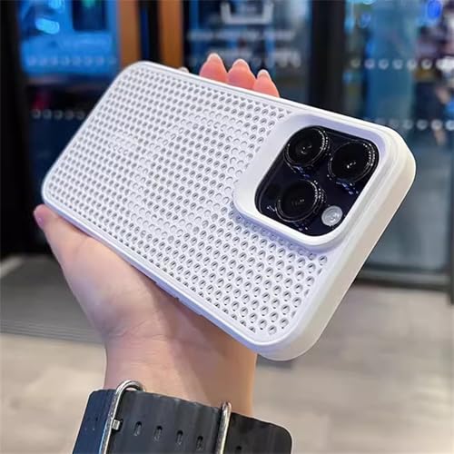 Étui magnétique iPhone 15 Plus blanc idéal pour les appels en extérieur et le bureau
