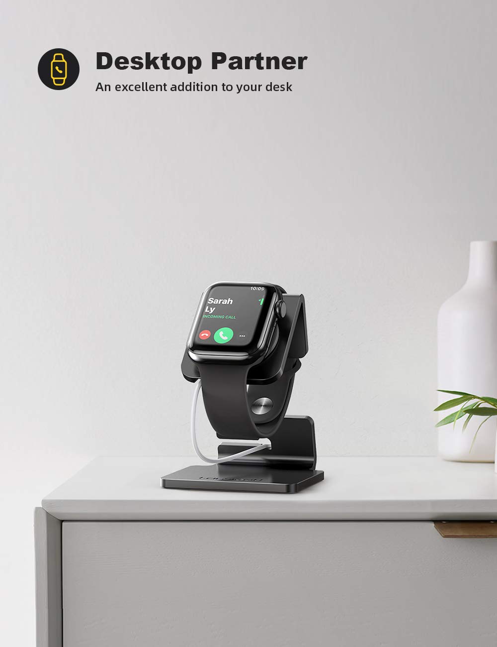 Lamicall Stojak na Apple Watch, stojak do ładowania - biurko iWatch uchwyt stacja dokująca do Apple Watch Ultra 3/2/1, Series 11/10/9/8/SE2/7/6/SE/5/4/3/2/1 (49/45/44/42/41/38mm) [bez ładowarki