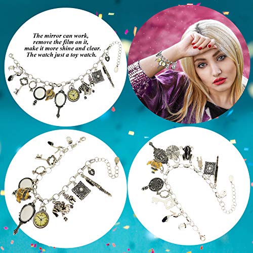 Fairytale Lucky Charms Link Chain Cuff Bangle Bracelet Wonderland Style Frog Mirror Clock Heart Teapot Pendants Party Friendship Gift…4