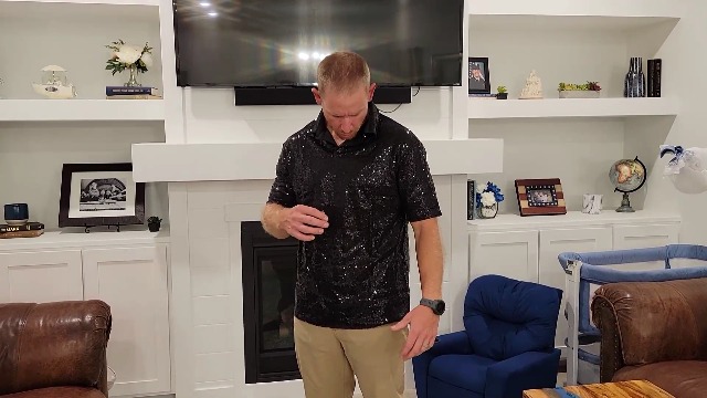 Camiseta polo para hombre URRU, manga corta, estilo relajado y con lentejuelas brillantes, ideal para fiestas nocturnas y discotecas, años 70 miniatura 6