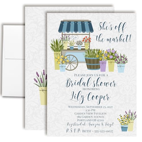 Off the Market Bridal Shower Invitations – 30 Personalized 5x7