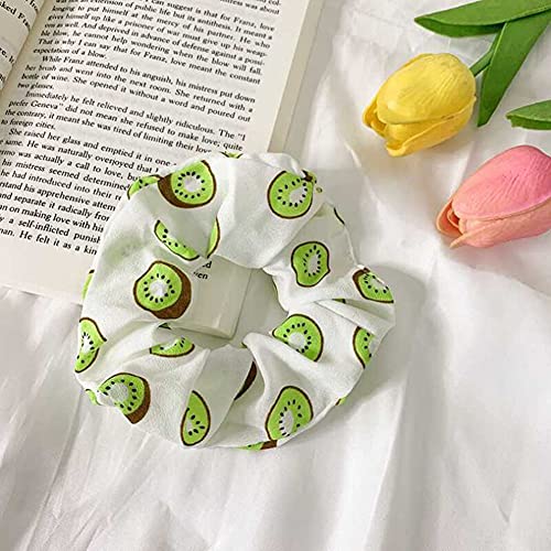 Yuanxue Elastic Hair Ties Set 9Pcs Colorful Hair Scrunchies Cute Cartoon Fruit Print Polyester Pongee Ponytail Holder Hair Accessories For For Little Toddler Girls Baby Kids #TOP6