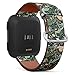 Q-Beans Replacement Band, Compatible with Fitbit Versa/Versa 2 / Versa Lite - Leather Band Bracelet Strap Wristband Accessory // Dinosaurs