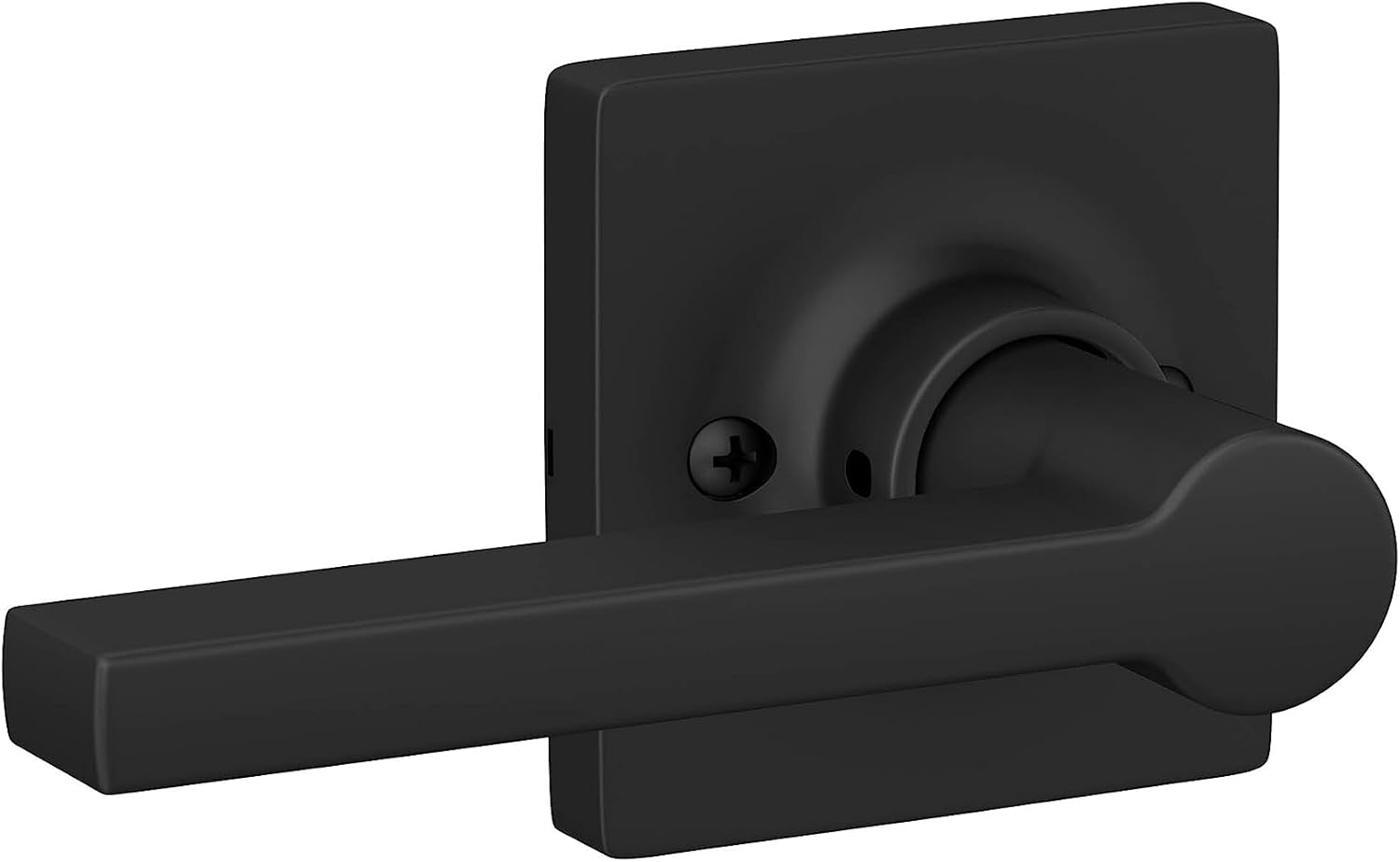 Lock Scout Straight Lever with Square Trim Hall and Closet Door Handle, Matte Black Finish, 4 Pack - Image 8