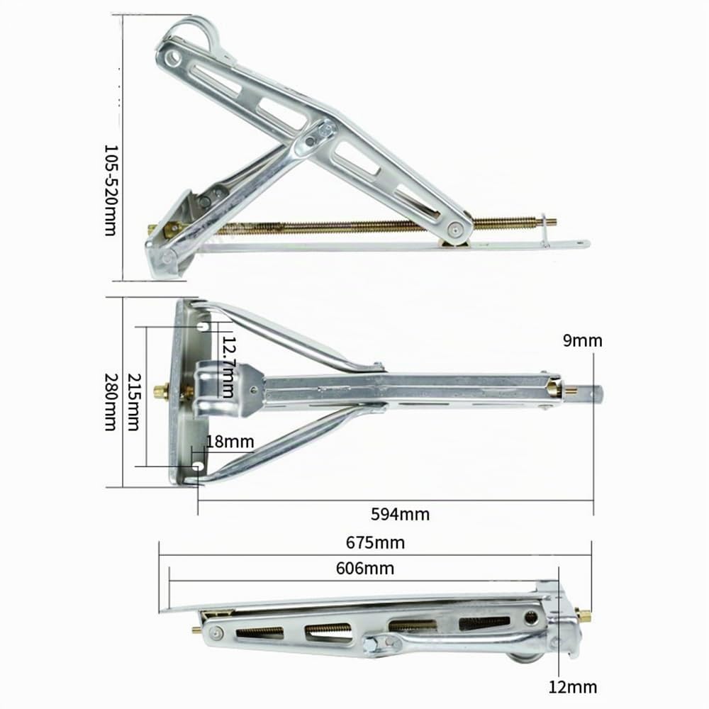 HEYOUTH Juego de 2 Soportes para Caravanas,caravana Caballete coche,Ajustable 105-520 mm, hasta 1000 kg,para Nivelación de Remolques