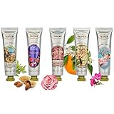 ROSE : Delicada y romántica esencia de rosa, melocotón y pachulí. Crema de manos y uñas con fórmula humectante enriquecida con mantequilla de karité y aceite de almendra. Para manos secas y normales / DOUCE : Mezcla tierna y nostálgica de almendras, higos y vetiver.Crema de manos y uñas con fórmula humectante enriquecida con mantequilla de karité y aceite de almendra. Para manos secas y normales