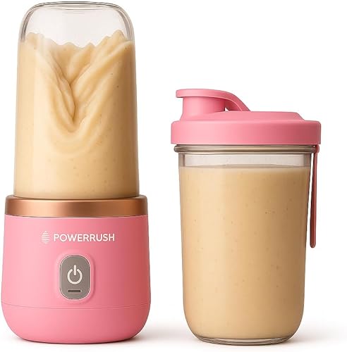 Licuadora portátil para batidos y licuados Mini licuadora de 6 cuchillas para viajes, hogar, gimnasio Recargable por USB, sin BPA, 10 oz