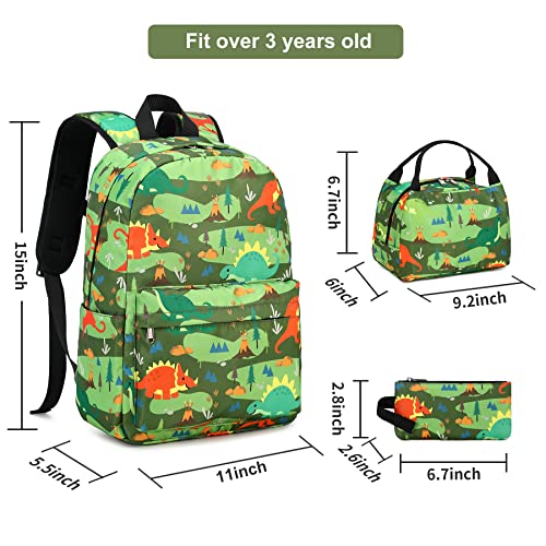 Zht Kids Backpack For Boys, Dinosaur Backpack For Boys, 3 Set Kids School Bags Backpack With Lunch Box And Pencil Case #TOP5