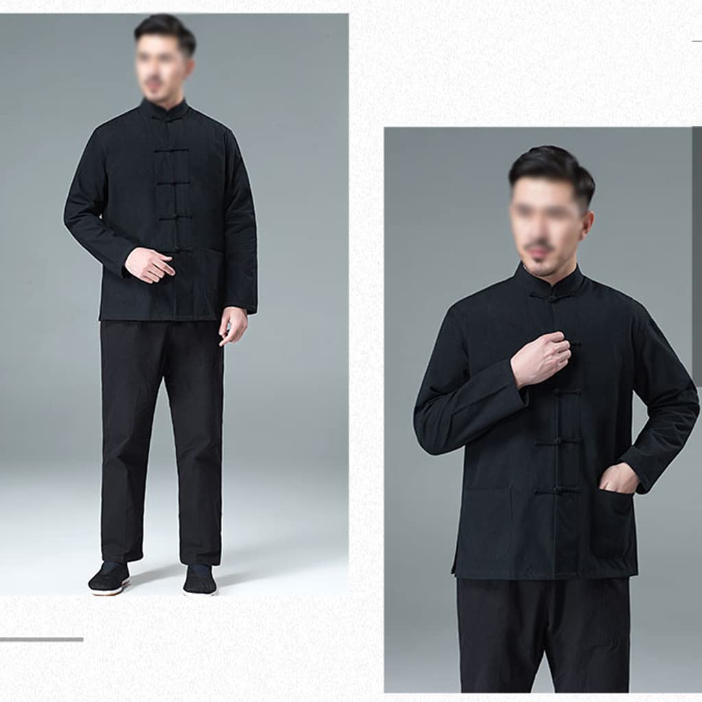 Tai Chi jednolity męski strój Tang mężczyźni chińskie tradycyjne(Grijs,L XL)