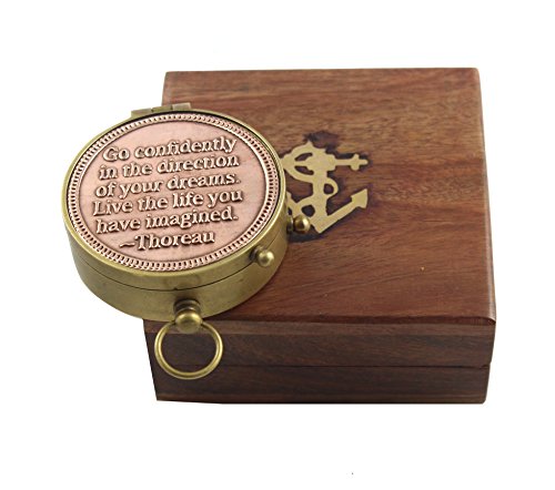 Vintage Brass & Copper Pocket Compass 2.5