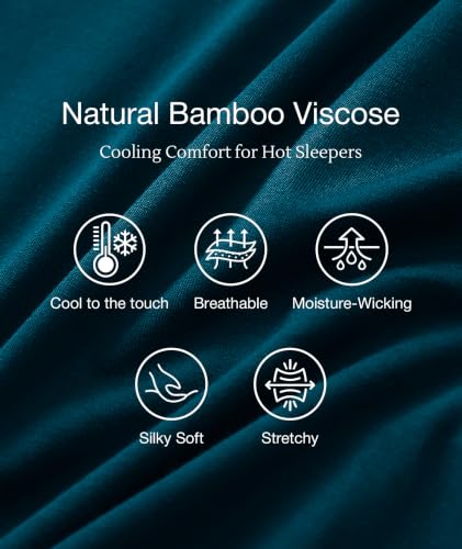 Image of GYS Bamboo Viscose Sleep Sets for Women Long Sleeve Crew Neck Pajama Sets with Pockets