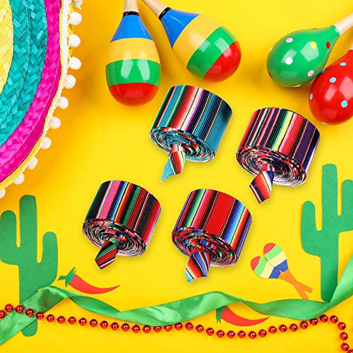 4 Pieces Mexican Serape Ribbon Fiesta Ribbon Rainbow Stripes Liston Mexicano Ribbon Colorful Grosgrain Ribbon For Diy Gift Wrapping, Fall Crafts Decoration, Party Sewing Supplies (Multi-Color) #TOP5