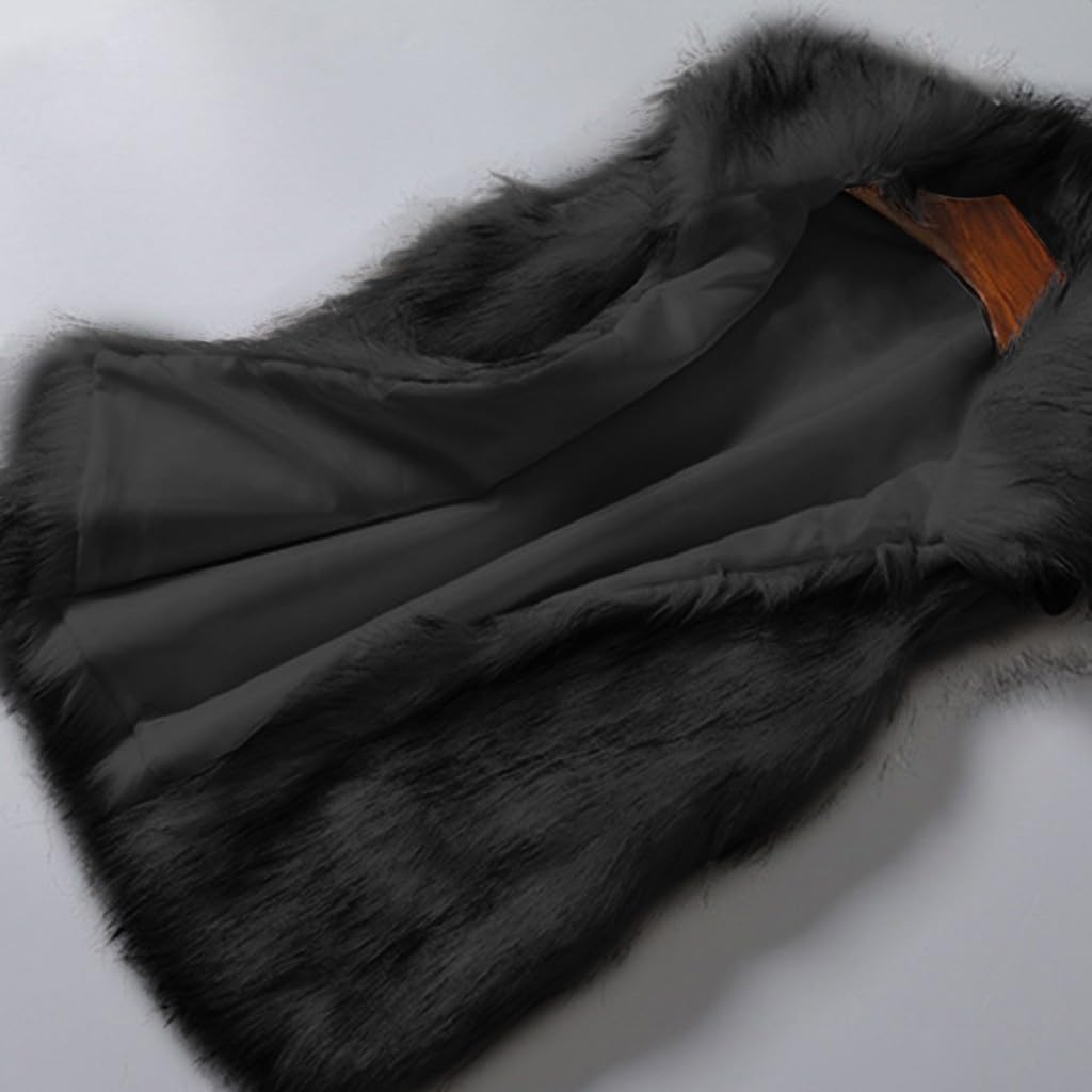 Fellweste Damen Kunstfell Teddywesten Elegant Fleeceweste Warm Damenwesten Plüsch Winterweste Kurz Outdoorjacke Winter Jacke Pelz Weste Übergangsjacke Frauen Flauschig Wintermantel Einfarbig