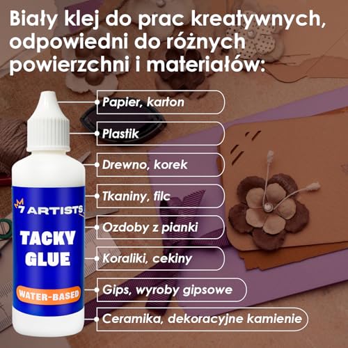 7 Artists Tacky Glue 80 ml - Klej w Płynie Scrapbooking Tacki Glue | Taky Craft Glue | Klej DIY Tacky Glue | Tacky Glu Scrapbooking