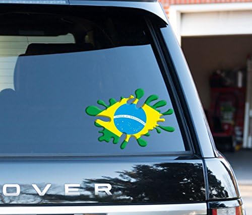 Brazilian Flag Splat 3D Effect Funny Decal Sticker Car, Van, Laptop, Doors or Walls Ideal for Camper Vans, Caravans Cars and Vans National Pride