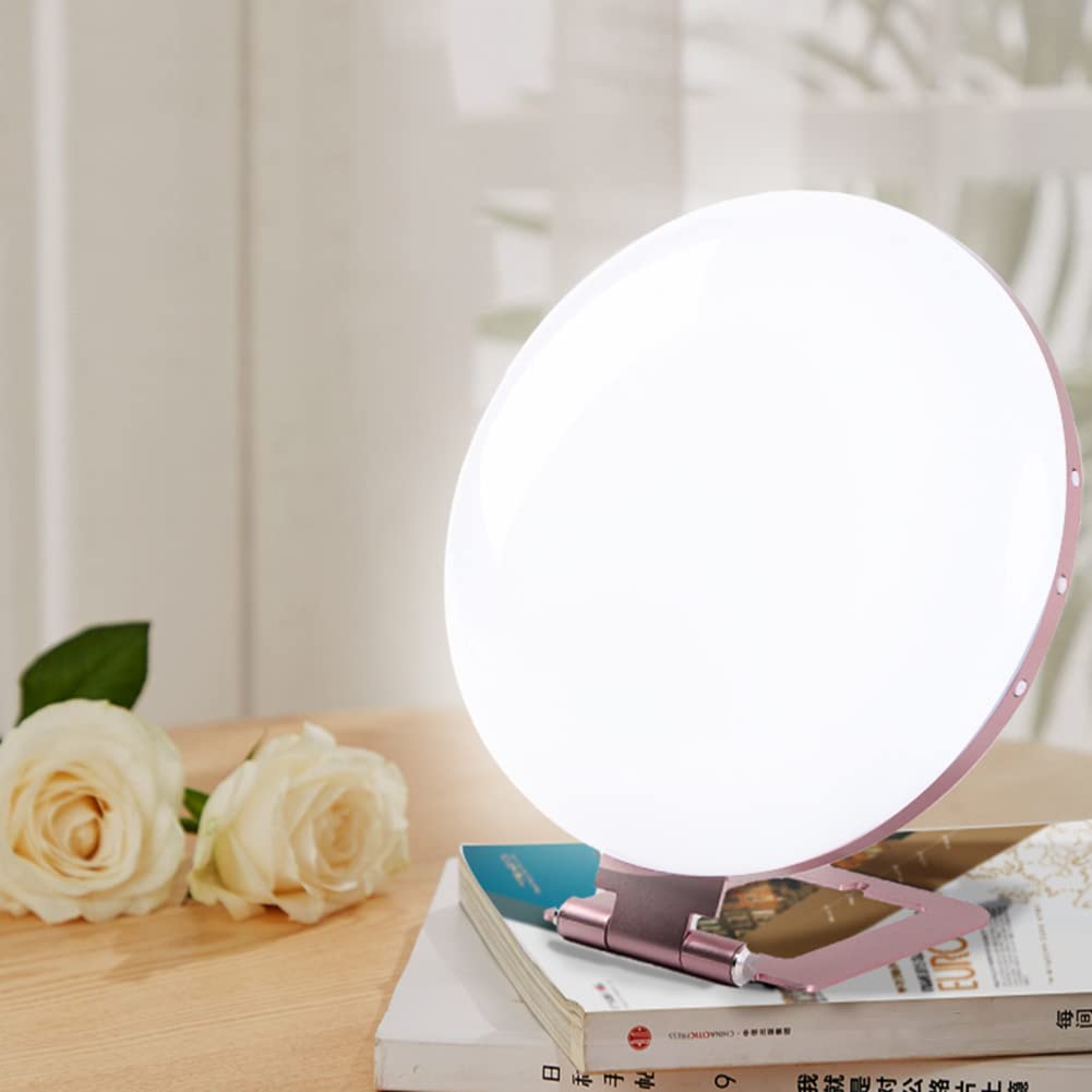 Lampe De Luminothérapie, 10000Lux Lampe Lumière Du Jour, Avec 3 Modes De Couleur 5 Niveaux De Luminosité & Gradation En Continu, Spectre Complet Lampes Tristes Pour Dépression,Rose
