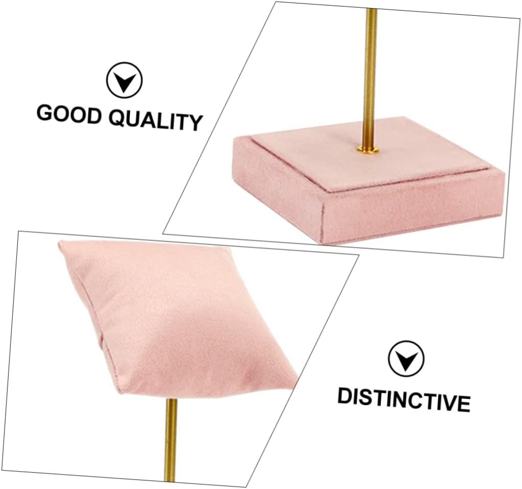 Watch Display Stand Jewelry Organizer Holder with Soft Velvet Titanium Frame, 9x8x17cm, Fashionable Jewelry Display for Home and Retail Use