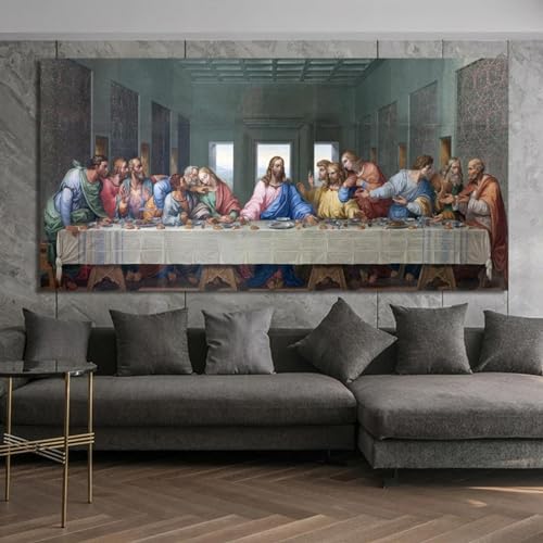 La Cène Léonard de Vinci grand tableau pour créer une atmosphère sereine au salon
