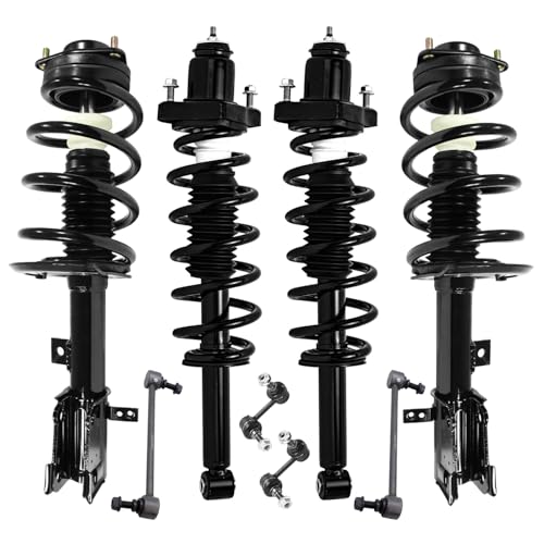 Image of Detroit Axle - FWD Struts Suspension Kit for 2009 2010 Dodge Journey, 4 Struts with Coil Spring Assembly 4 Sway Bar End Links Front and Rear Replacement