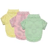 Dog Shirt for Small Dogs Pet Striped T Shirt for Puppy Cat Boy and Dog Girls Pack of 3